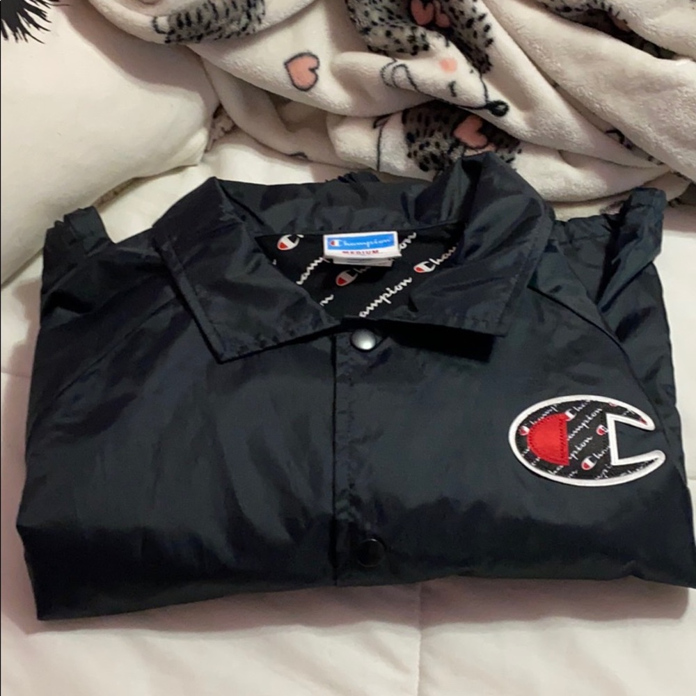 Black champion windbreaker size medium